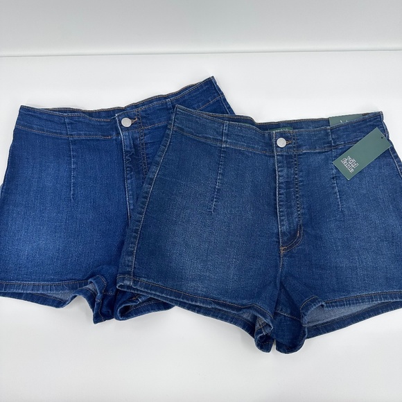 wild fable Pants - Wild Fable High Rise Jean Shorts Womens 12 31R Denim Dark Wash 2 Pair Bundle